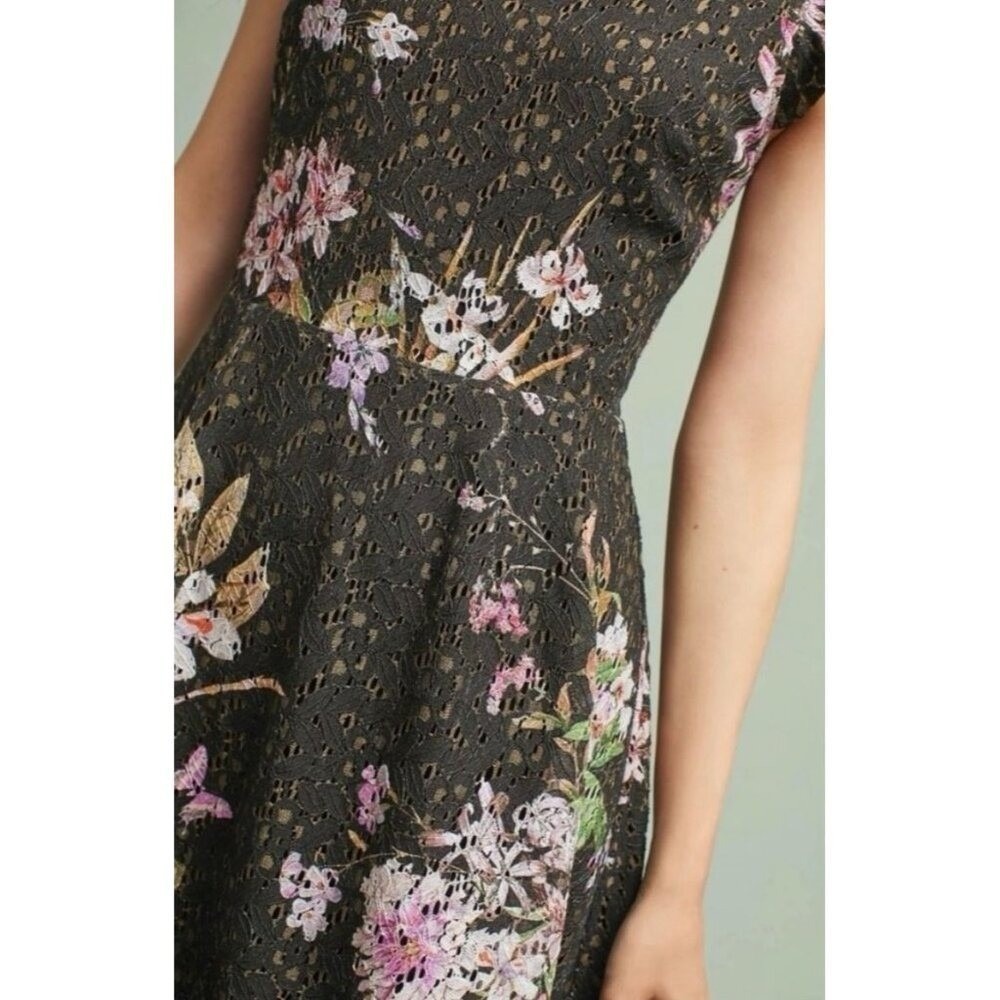 Eri + Ali Anthropologie Nevaeh Floral Lace Fit & Flare Dress Size 6 - Picture 5 of 11